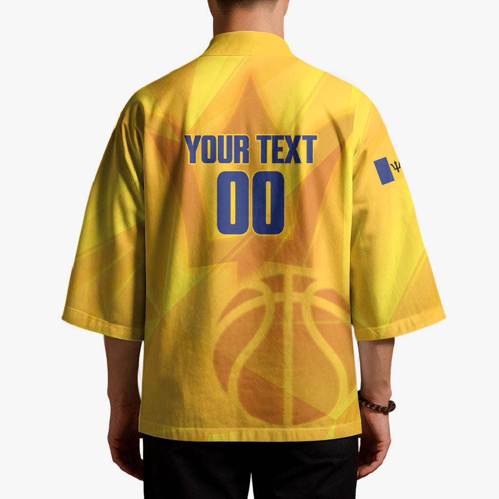 Barbados Basketball Custom Kimono Barbadian Trident Yellow Version