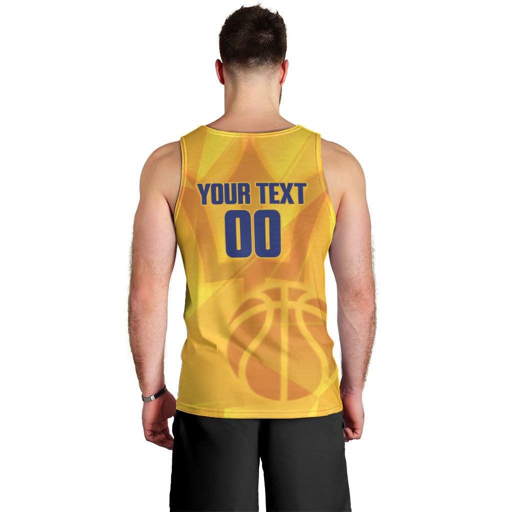 Barbados Basketball Custom Men Tank Top Barbadian Trident Yellow Version
