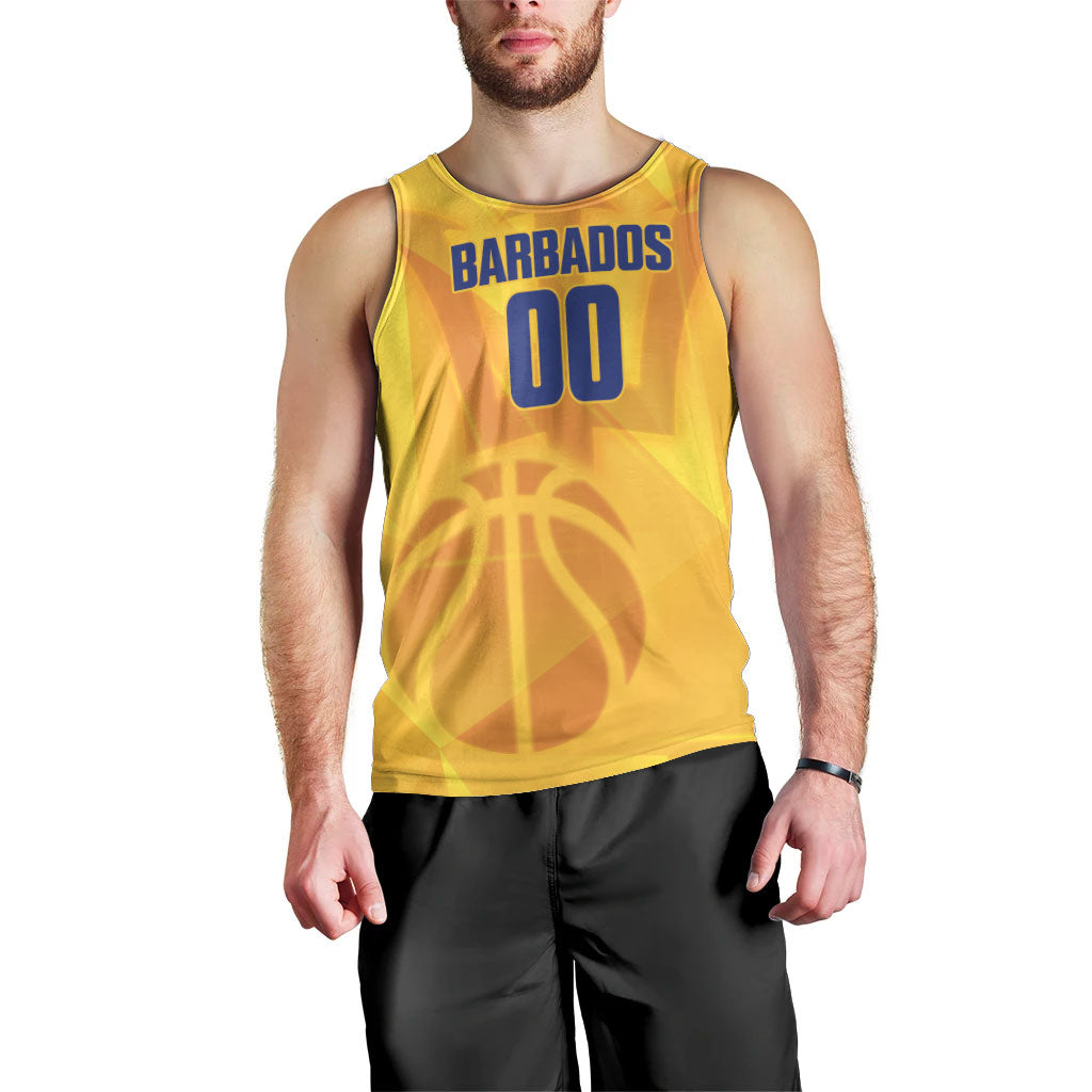 Barbados Basketball Custom Men Tank Top Barbadian Trident Yellow Version