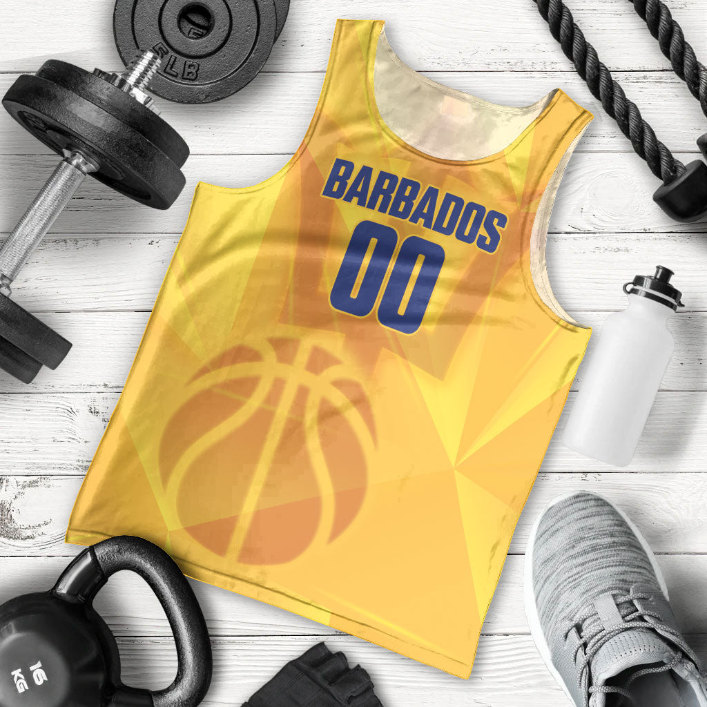 Barbados Basketball Custom Men Tank Top Barbadian Trident Yellow Version