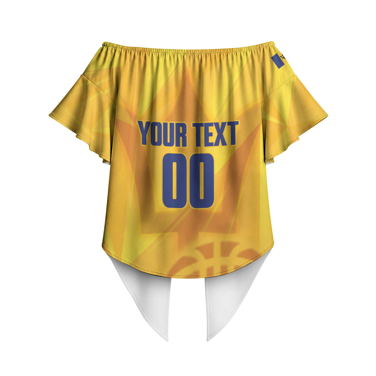 Barbados Basketball Custom Off Shoulder Wrap Waist Top Barbadian Trident Yellow Version