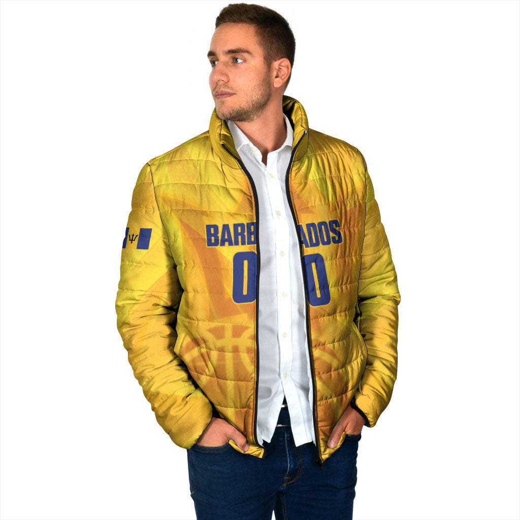 Barbados Basketball Custom Padded Jacket Barbadian Trident Yellow Version
