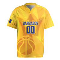 Barbados Basketball Custom Rugby Jersey Barbadian Trident Yellow Version