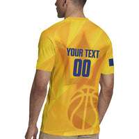 Barbados Basketball Custom Rugby Jersey Barbadian Trident Yellow Version
