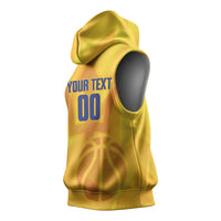 Barbados Basketball Custom Sleeveless Hoodie Barbadian Trident Yellow Version