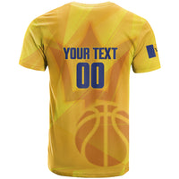 Barbados Basketball Custom T Shirt Barbadian Trident Yellow Version
