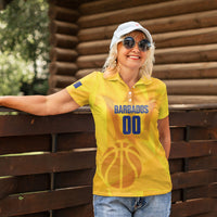 Barbados Basketball Custom Women Polo Shirt Barbadian Trident Yellow Version