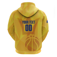 Barbados Basketball Custom Zip Hoodie Barbadian Trident Yellow Version