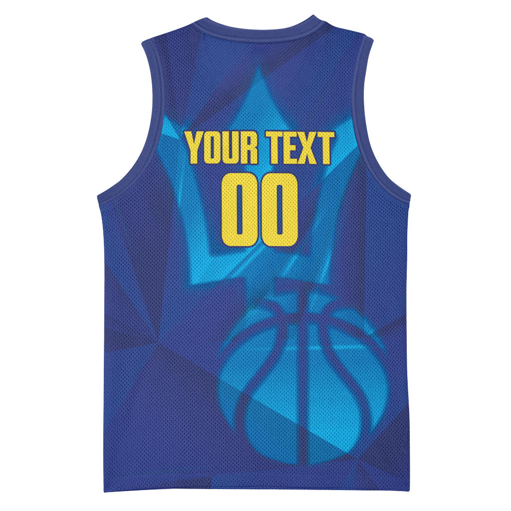 Barbados Basketball Custom Basketball Jersey Barbadian Trident Blue Version