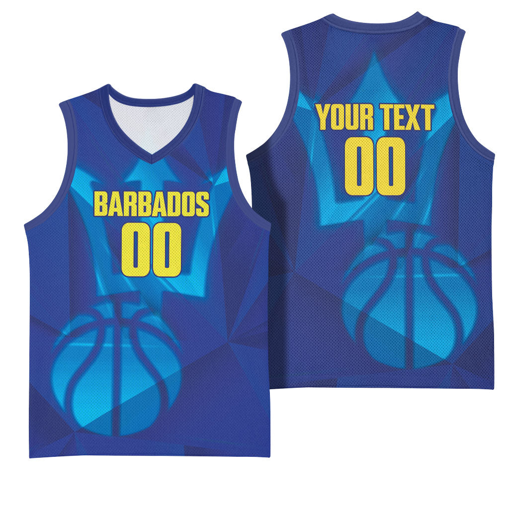 Barbados Basketball Custom Basketball Jersey Barbadian Trident Blue Version