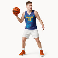 Barbados Basketball Custom Basketball Jersey Barbadian Trident Blue Version