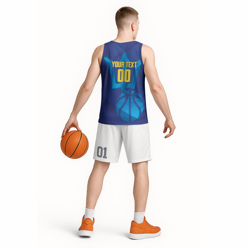 Barbados Basketball Custom Basketball Jersey Barbadian Trident Blue Version