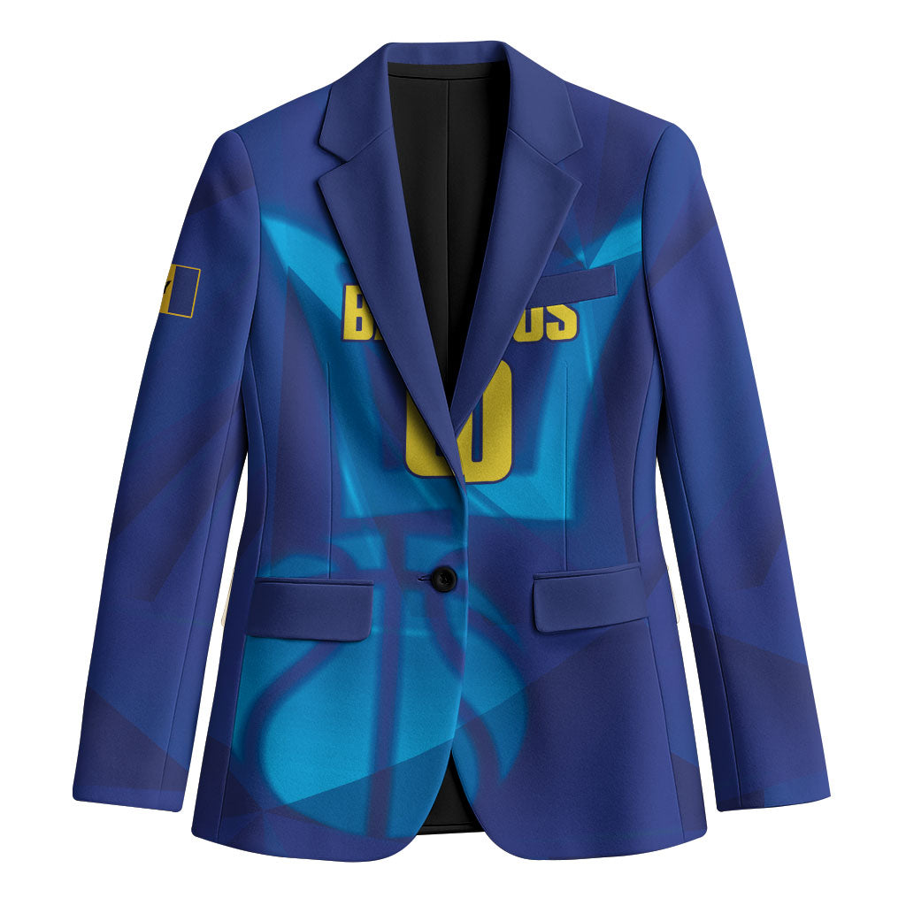 Barbados Basketball Custom Blazer Barbadian Trident Blue Version