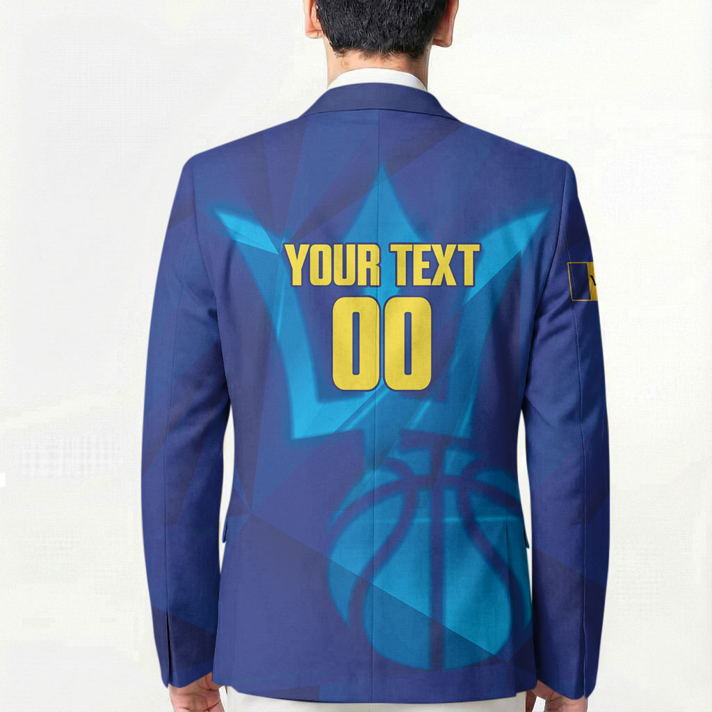 Barbados Basketball Custom Blazer Barbadian Trident Blue Version