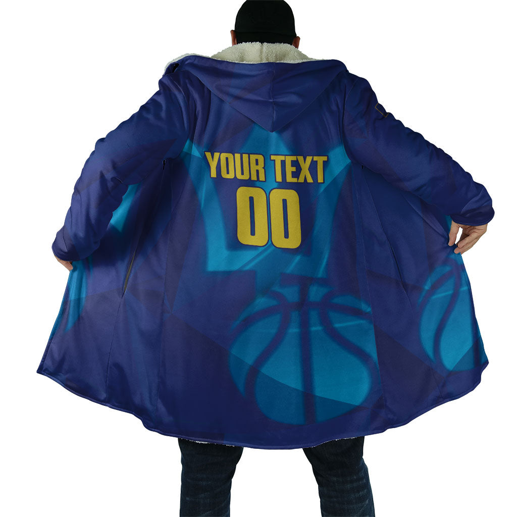 Barbados Basketball Custom Cloak Barbadian Trident Blue Version