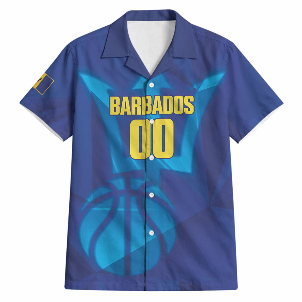 Barbados Basketball Custom Hawaiian Shirt Barbadian Trident Blue Version