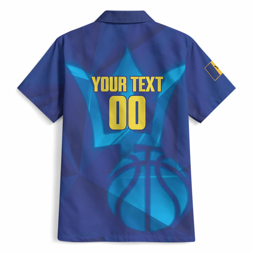 Barbados Basketball Custom Hawaiian Shirt Barbadian Trident Blue Version