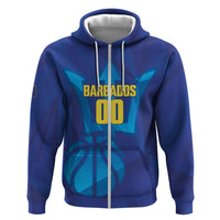 Barbados Basketball Custom Hoodie Barbadian Trident Blue Version
