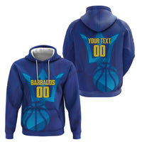 Barbados Basketball Custom Hoodie Barbadian Trident Blue Version