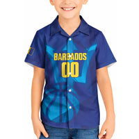 Barbados Basketball Custom Kid Hawaiian Shirt Barbadian Trident Blue Version