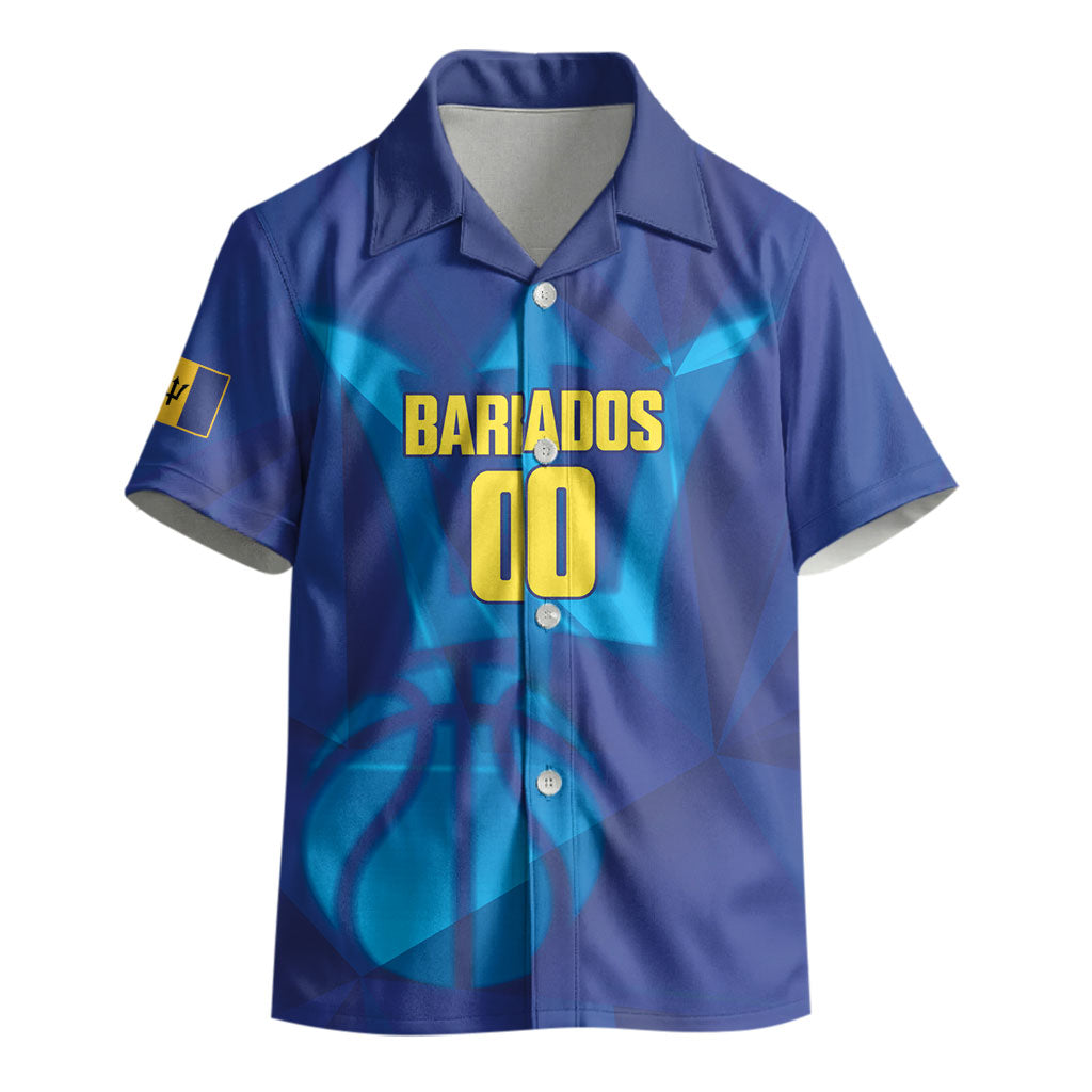 Barbados Basketball Custom Kid Hawaiian Shirt Barbadian Trident Blue Version