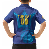 Barbados Basketball Custom Kid Hawaiian Shirt Barbadian Trident Blue Version
