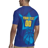 Barbados Basketball Custom Rugby Jersey Barbadian Trident Blue Version