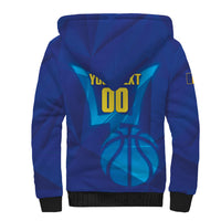 Barbados Basketball Custom Sherpa Hoodie Barbadian Trident Blue Version