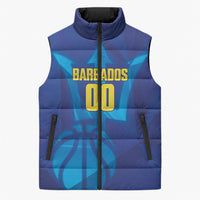 Barbados Basketball Custom Sleeveless Puffer Jacket Barbadian Trident Blue Version