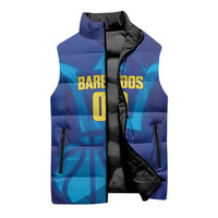 Barbados Basketball Custom Sleeveless Puffer Jacket Barbadian Trident Blue Version