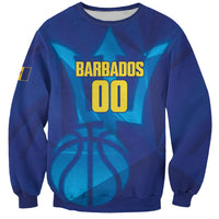 Barbados Basketball Custom Sweatshirt Barbadian Trident Blue Version