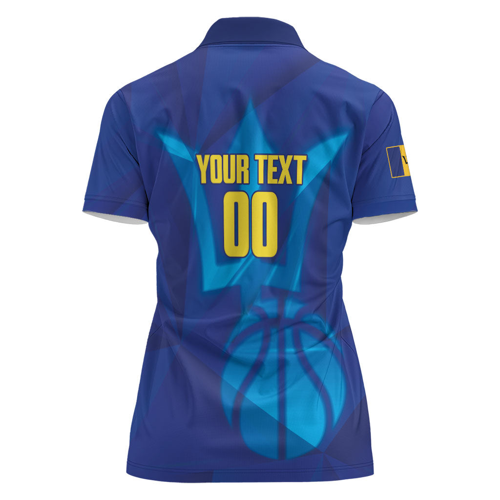 Barbados Basketball Custom Women Polo Shirt Barbadian Trident Blue Version