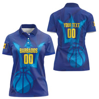 Barbados Basketball Custom Women Polo Shirt Barbadian Trident Blue Version