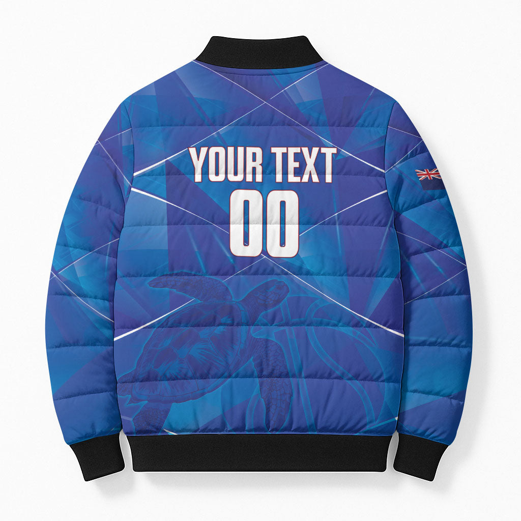 Cayman Islands Basketball Custom Bomber Puffer Jacket Sea Turtle Sporty Style