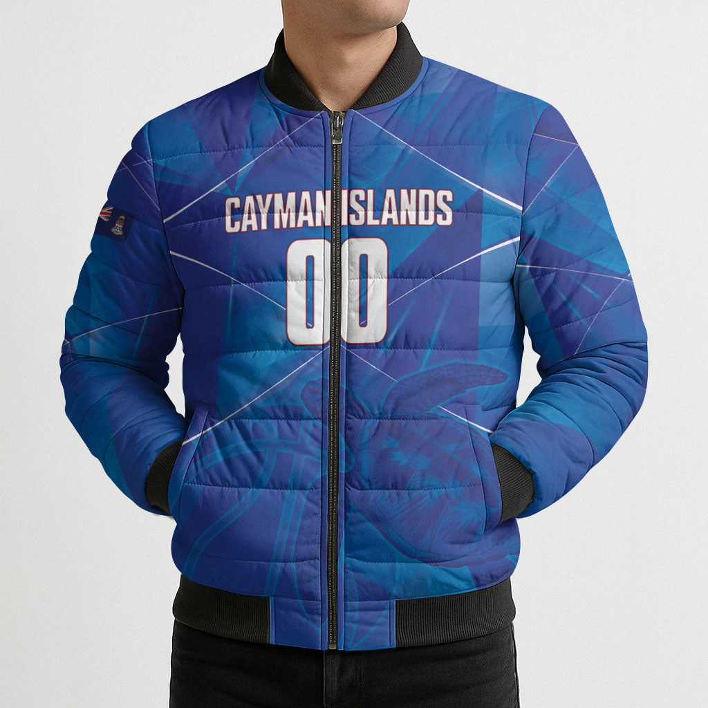 Cayman Islands Basketball Custom Bomber Puffer Jacket Sea Turtle Sporty Style