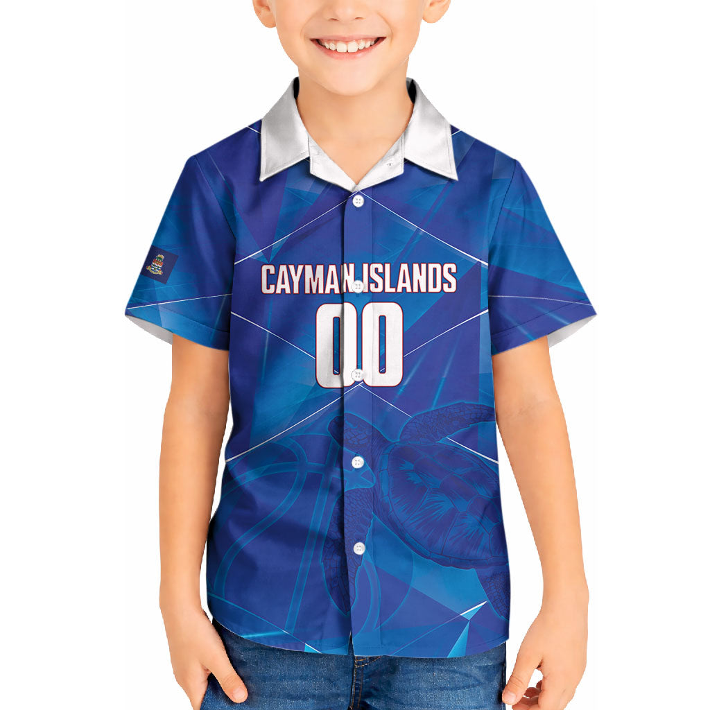 Cayman Islands Basketball Custom Kid Hawaiian Shirt Sea Turtle Sporty Style