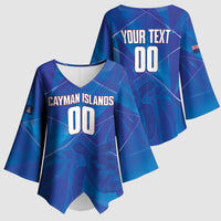 Cayman Islands Basketball Custom Kimono Sleeve Blouse Sea Turtle Sporty Style
