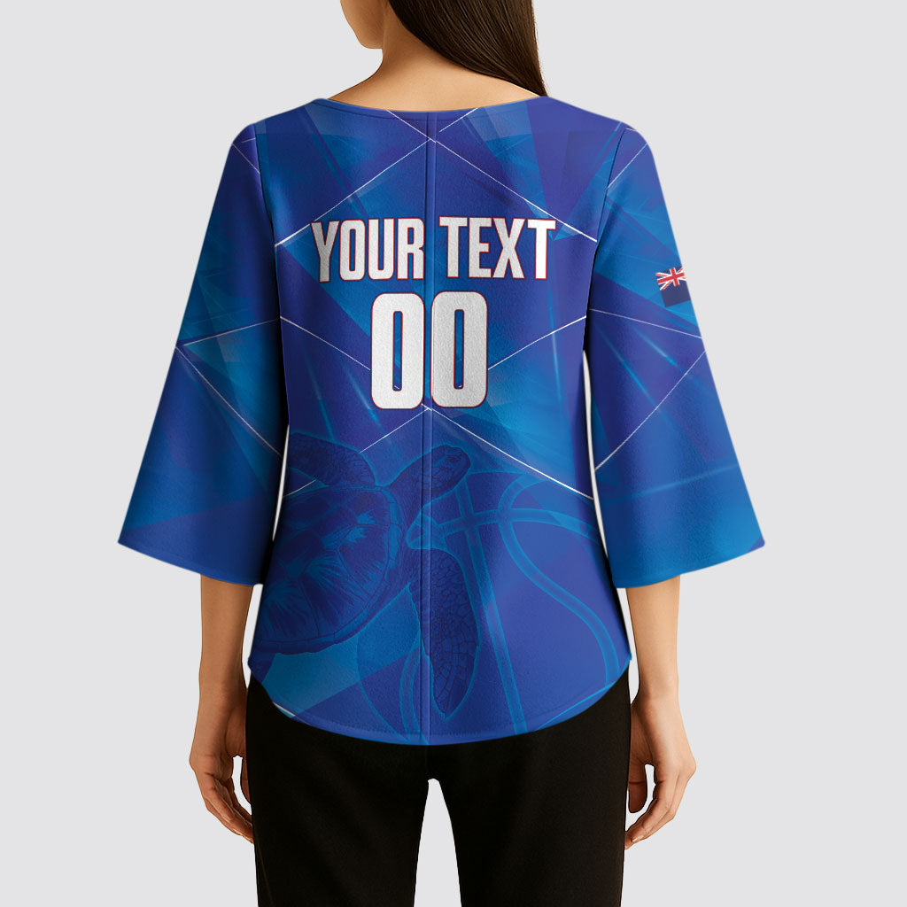 Cayman Islands Basketball Custom Kimono Sleeve Blouse Sea Turtle Sporty Style