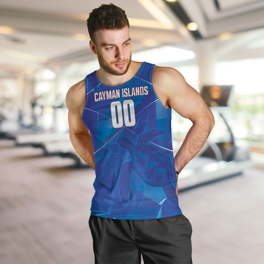 Cayman Islands Basketball Custom Men Tank Top Sea Turtle Sporty Style