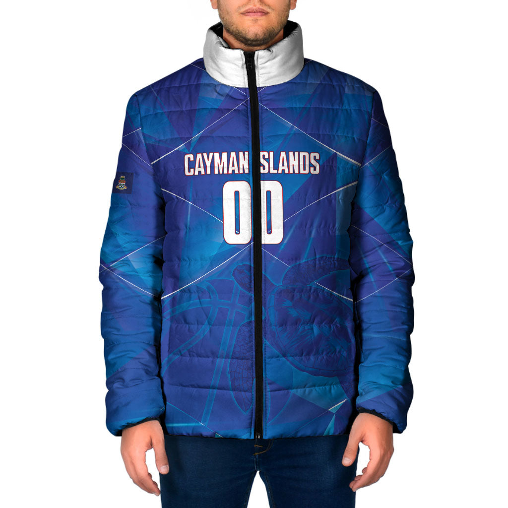 Cayman Islands Basketball Custom Padded Jacket Sea Turtle Sporty Style