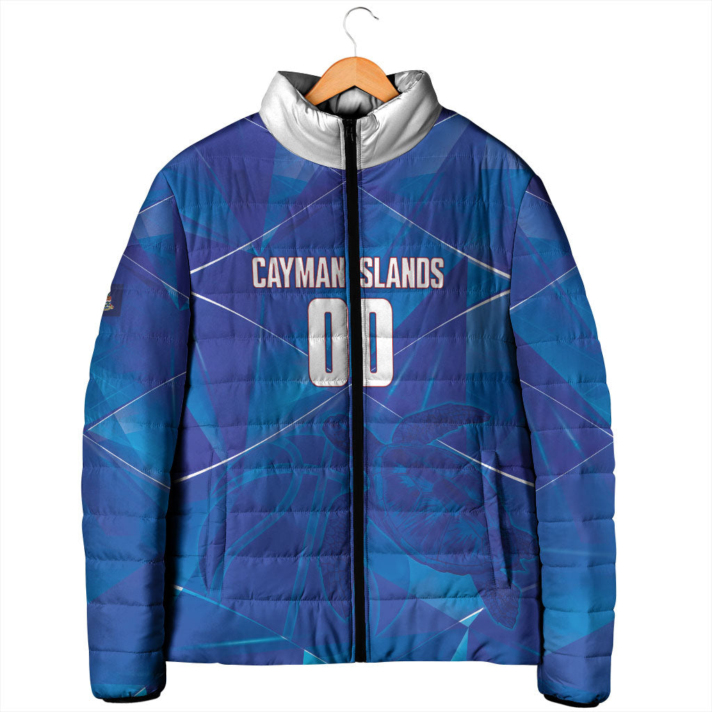 Cayman Islands Basketball Custom Padded Jacket Sea Turtle Sporty Style