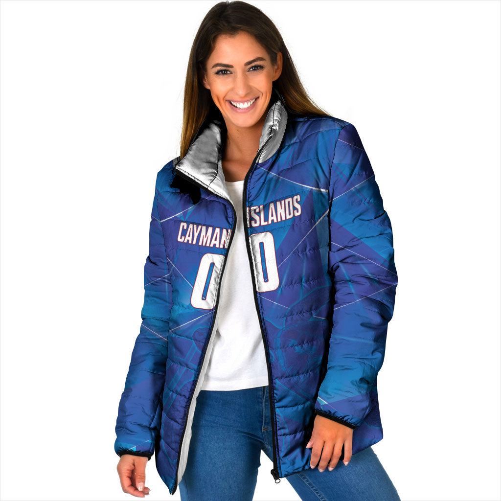 Cayman Islands Basketball Custom Padded Jacket Sea Turtle Sporty Style