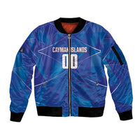Cayman Islands Basketball Custom Sleeve Zip Bomber Jacket Sea Turtle Sporty Style