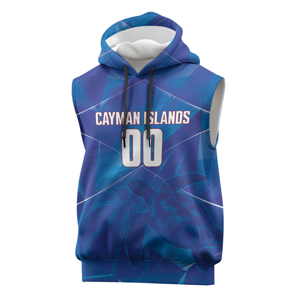 Cayman Islands Basketball Custom Sleeveless Hoodie Sea Turtle Sporty Style