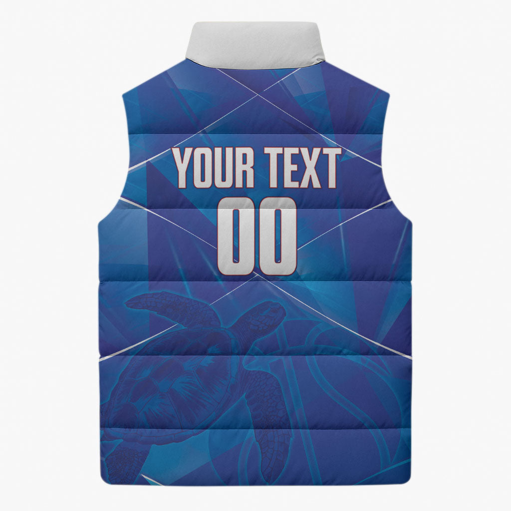 Cayman Islands Basketball Custom Sleeveless Puffer Jacket Sea Turtle Sporty Style