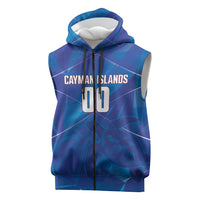 Cayman Islands Basketball Custom Sleeveless Zip Hoodie Sea Turtle Sporty Style