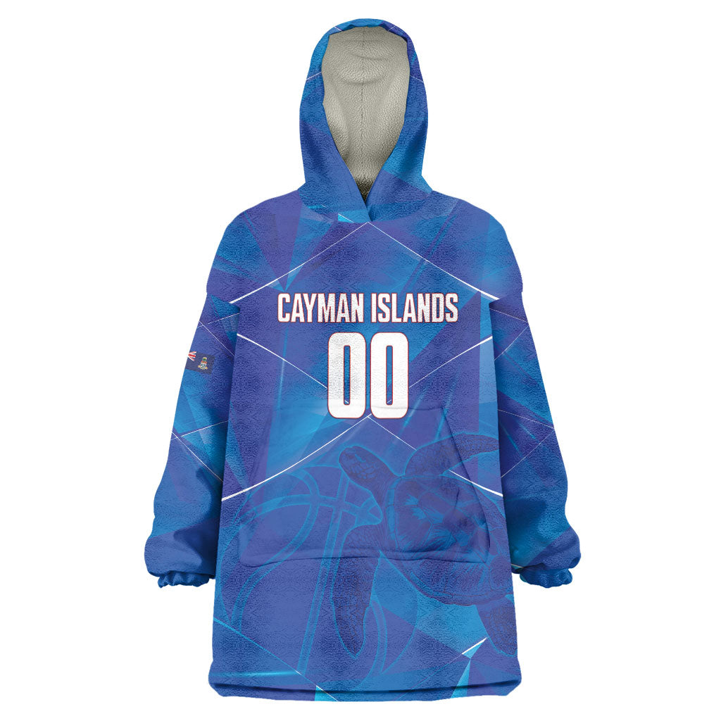 Cayman Islands Basketball Custom Wearable Blanket Hoodie Sea Turtle Sporty Style