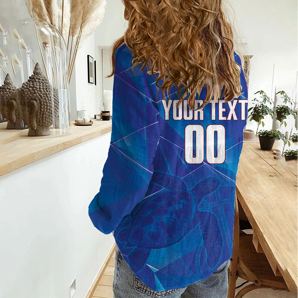 Cayman Islands Basketball Custom Women Casual Shirt Sea Turtle Sporty Style