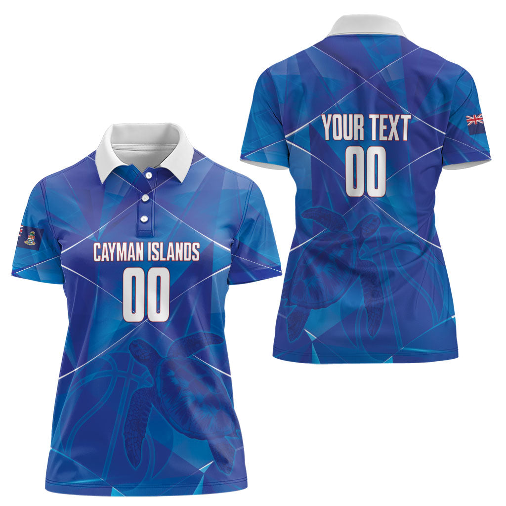 Cayman Islands Basketball Custom Women Polo Shirt Sea Turtle Sporty Style