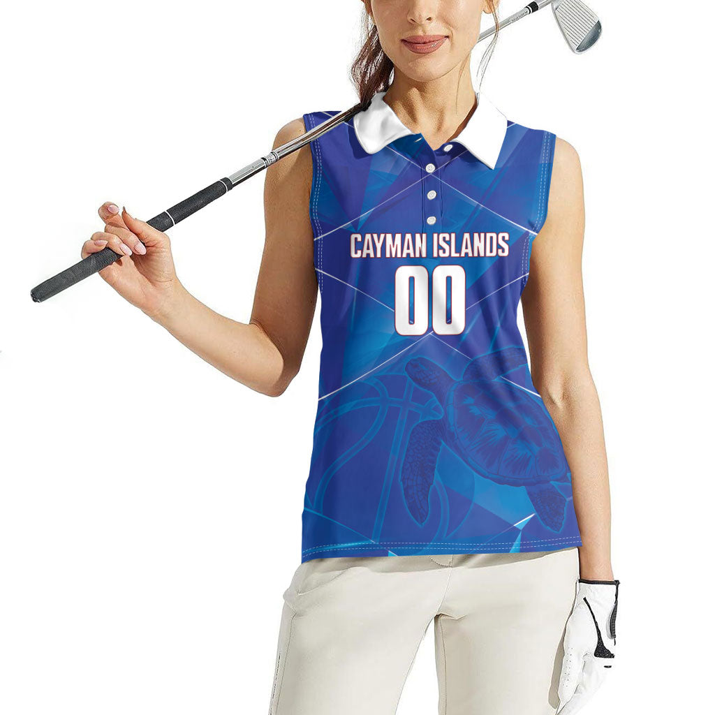 Cayman Islands Basketball Custom Women Sleeveless Polo Shirt Sea Turtle Sporty Style